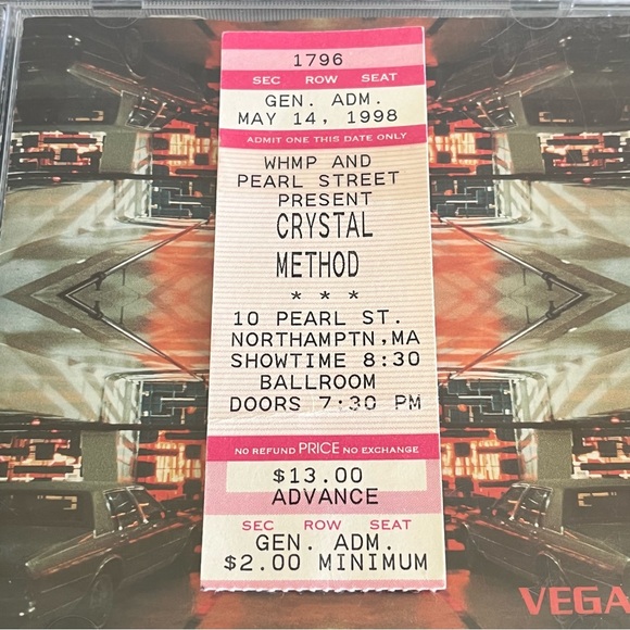 Crystal Method Vegas CD 1997 Ticket Stub Pearl St Northampton 1998 Rare - Picture 9 of 10